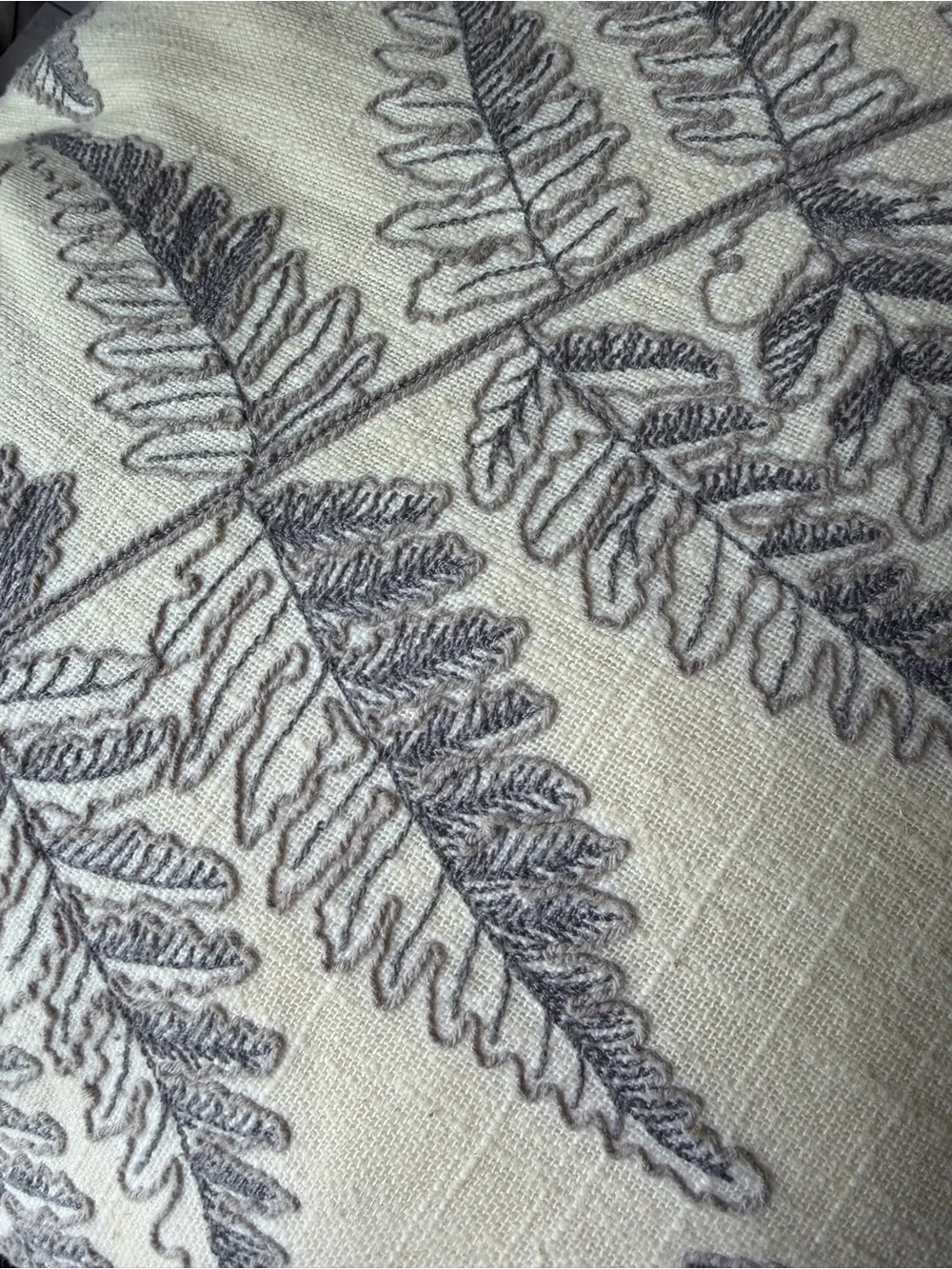 Yellow Fern Print Decorative Pillow